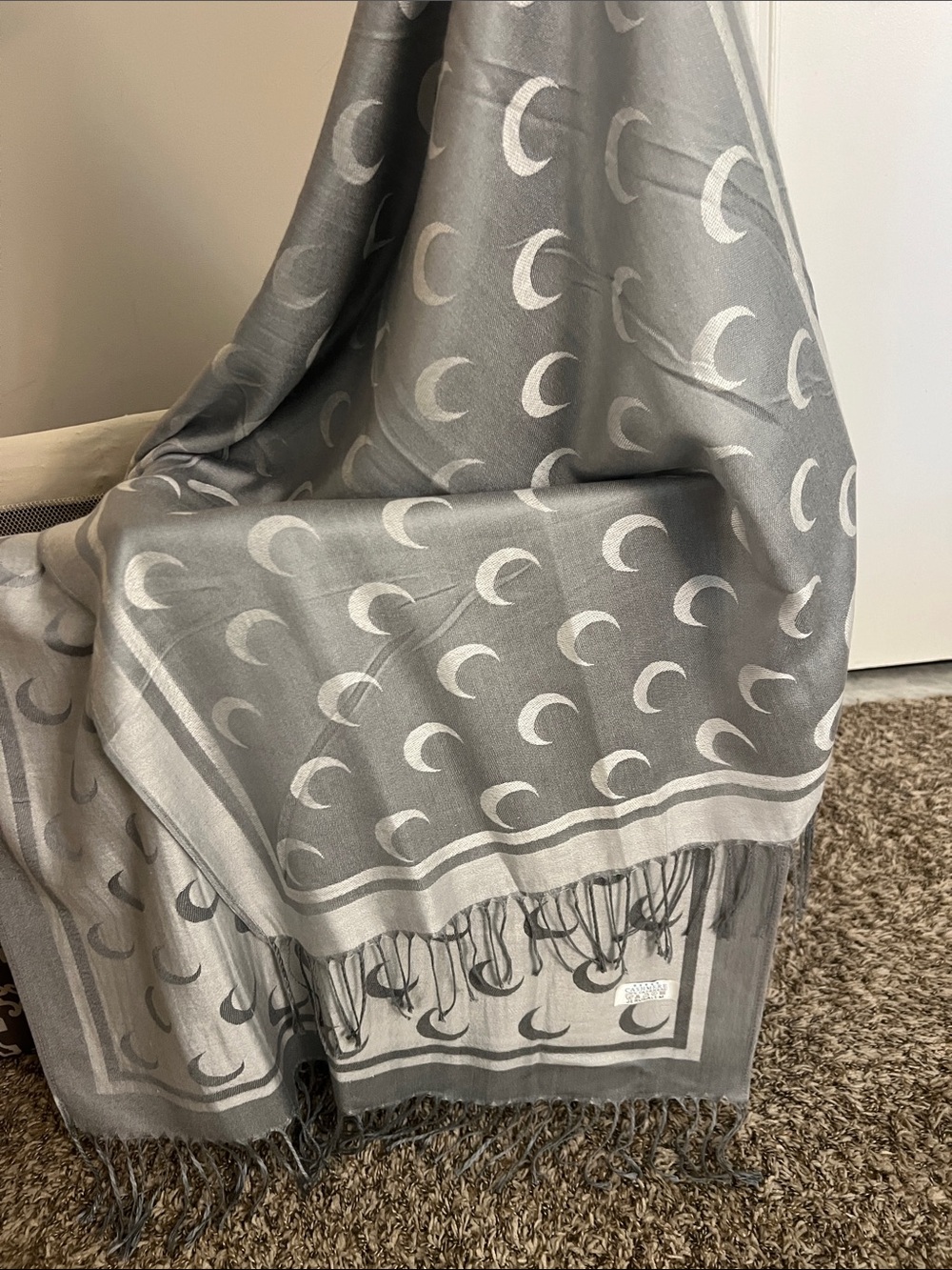 Luxurious Cashmere Scarf - moon patterned